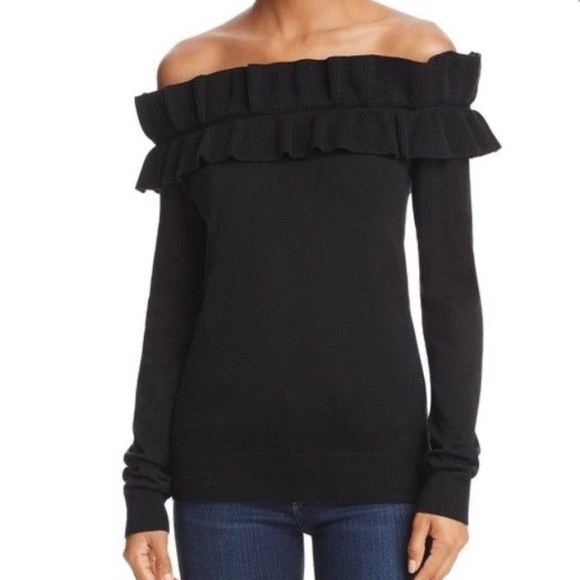 Endless Rose Sweaters - Endless Rose Ruffled Off-the-Shoulder Sweater
